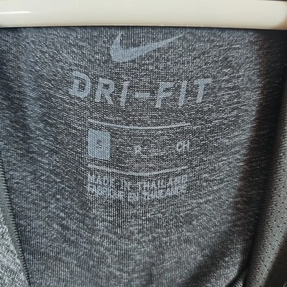 LeBron James + Nike Gray Ombre Pixel Long Sleeve Tee, Cowl Neck, Hoodie Small